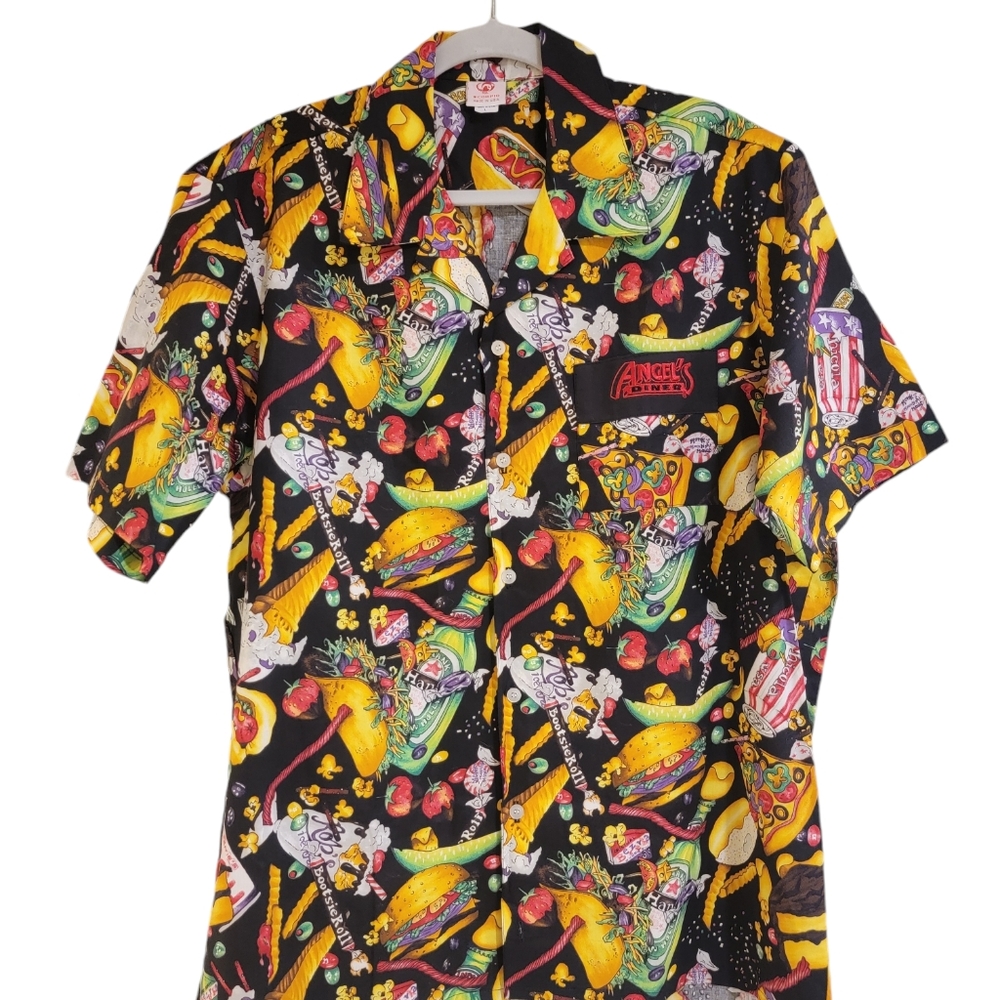 Angel's Diner Retro Mens Large 100% Cotton Retro Y2K Food Shirt PRE-OWNED